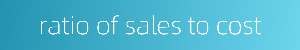 ratio of sales to cost的同义词