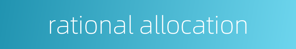 rational allocation的同义词
