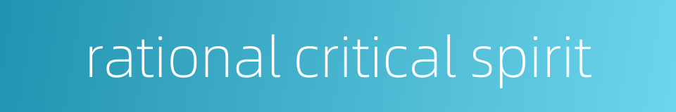 rational critical spirit的同义词