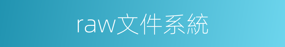 raw文件系統的同義詞