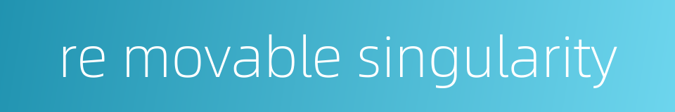 re movable singularity的同义词