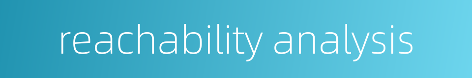 reachability analysis的同义词