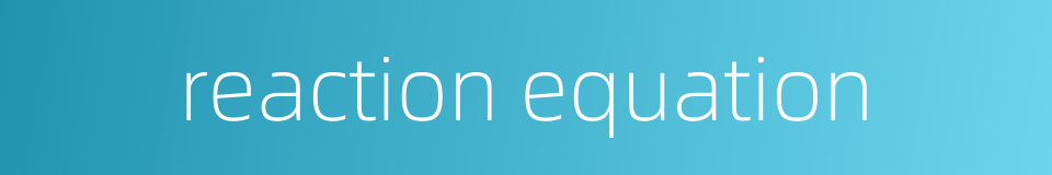 reaction equation的同义词