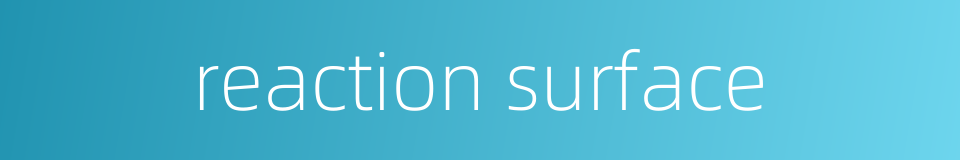 reaction surface的同义词