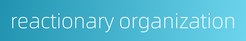reactionary organization的同义词