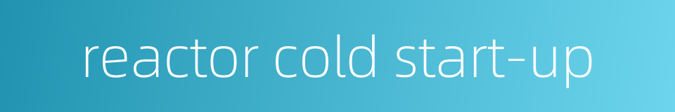 reactor cold start-up的同义词