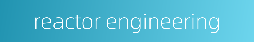 reactor engineering的同义词