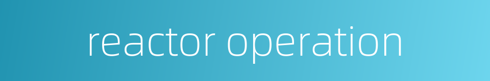 reactor operation的同义词