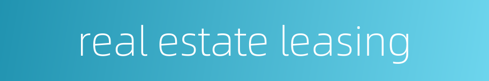 real estate leasing的同义词