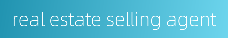 real estate selling agent的同义词