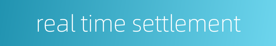 real time settlement的同义词