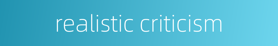realistic criticism的同义词