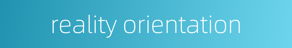 reality orientation的同义词