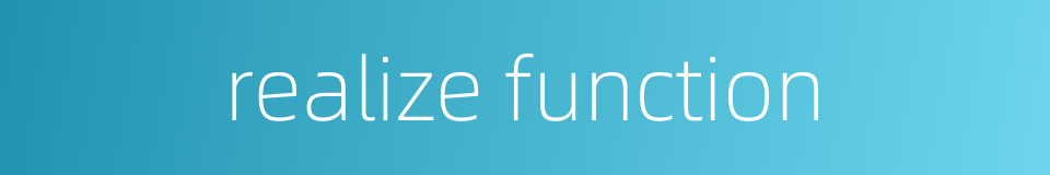 realize function的同义词
