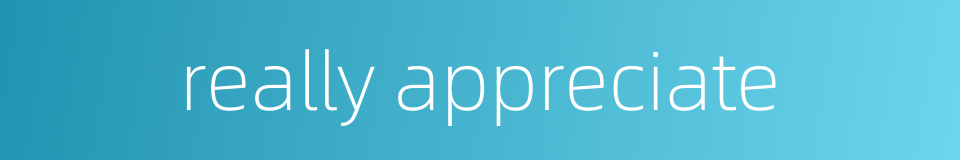 really appreciate的同义词