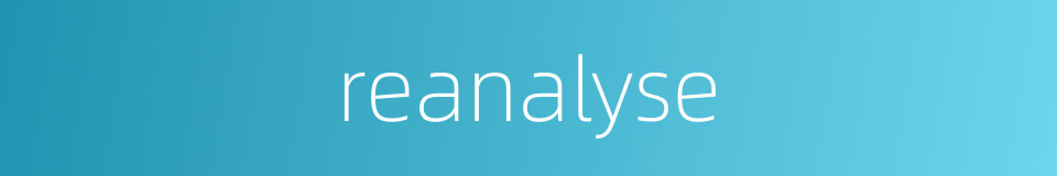 reanalyse的同义词