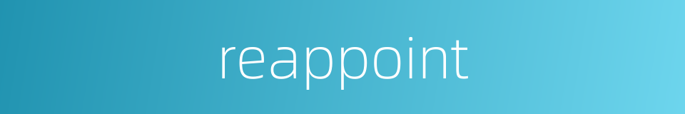 reappoint的同义词