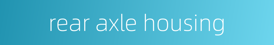 rear axle housing的同义词