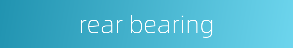 rear bearing的同义词