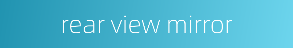 rear view mirror的同义词