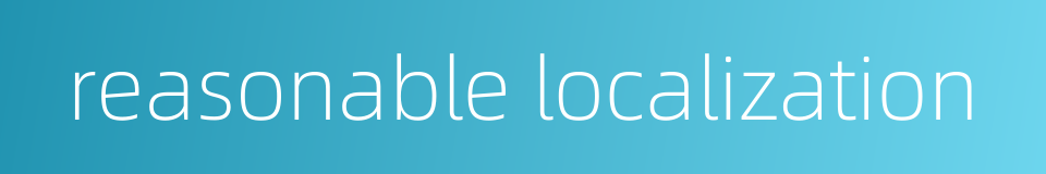 reasonable localization的同义词