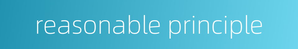 reasonable principle的同义词