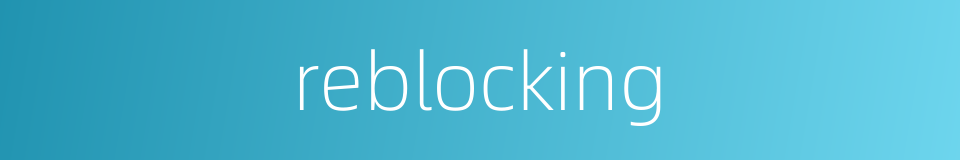 reblocking的同义词