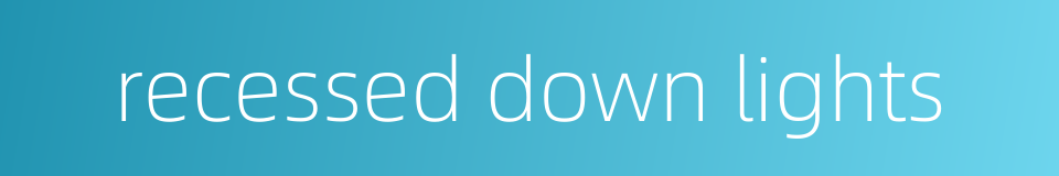 recessed down lights的同义词