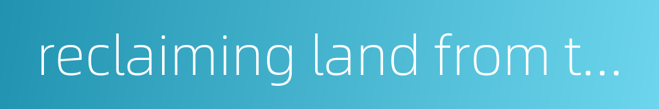 reclaiming land from the sea by building dykes的同义词