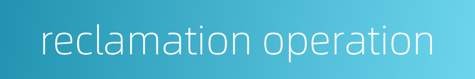 reclamation operation的同义词