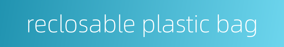 reclosable plastic bag的同义词