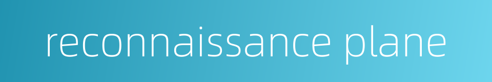 reconnaissance plane的同义词