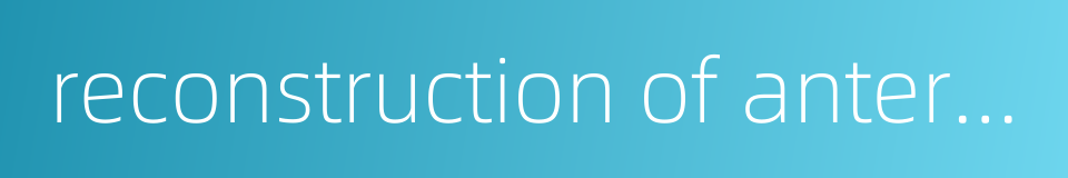 reconstruction of anterior cruciate ligament的同义词