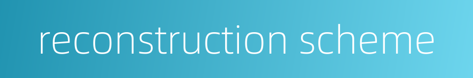 reconstruction scheme的同义词