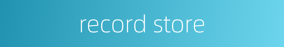 record store的同义词