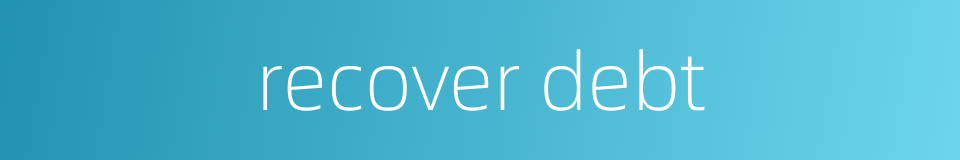 recover debt的同义词