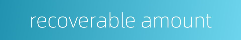 recoverable amount的同义词