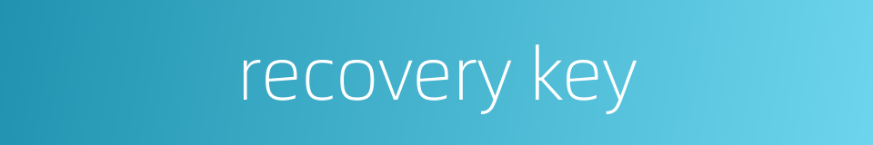 recovery key的同义词