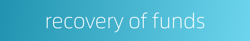 recovery of funds的同义词