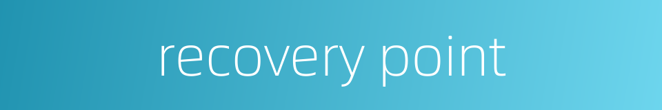 recovery point的同义词