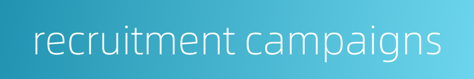 recruitment campaigns的同义词