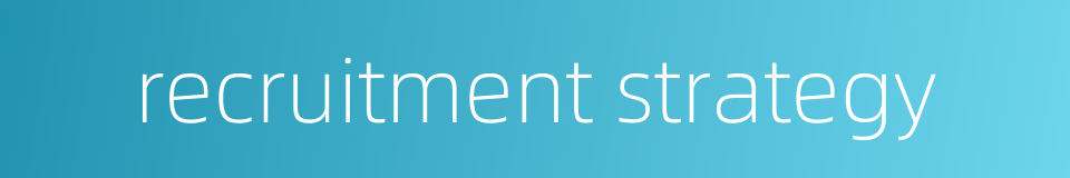 recruitment strategy的同义词