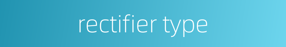 rectifier type的同义词