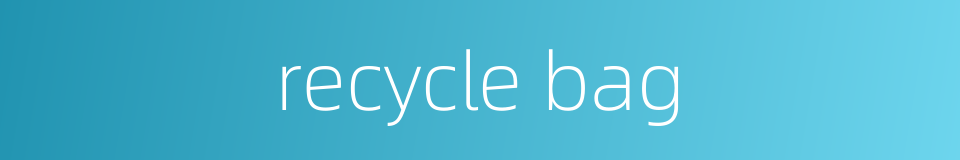 recycle bag的同义词