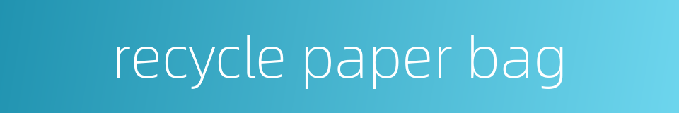 recycle paper bag的同义词