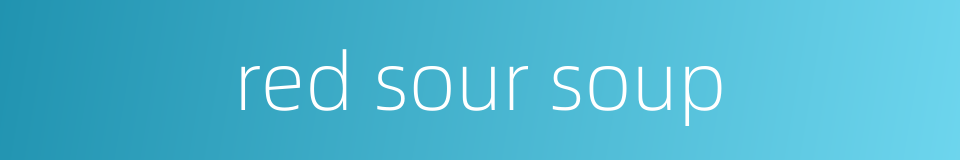 red sour soup的同义词