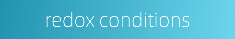 redox conditions的同义词