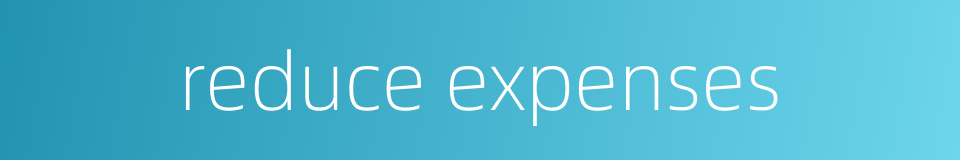 reduce expenses的同义词