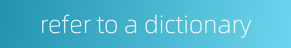 refer to a dictionary的同义词
