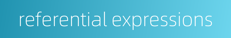 referential expressions的同义词